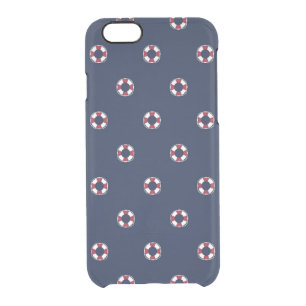 Red And White Buoy Pattern Clear iPhone 6/6S Case