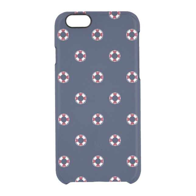 Red And White Buoy Pattern Uncommon iPhone Case (Back)
