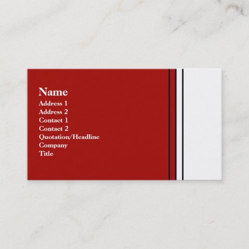 red and white business cards