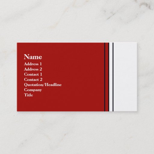 Customizable red and white business cards