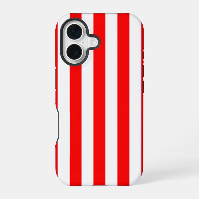 Red and White Cabana Stripes  iPhone Case (Back)