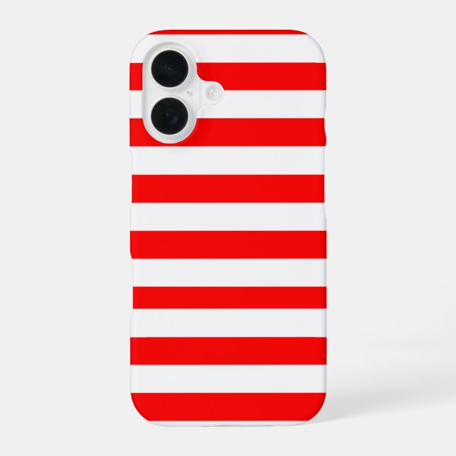 Red and White Cabana Stripes  iPhone Case (Back)