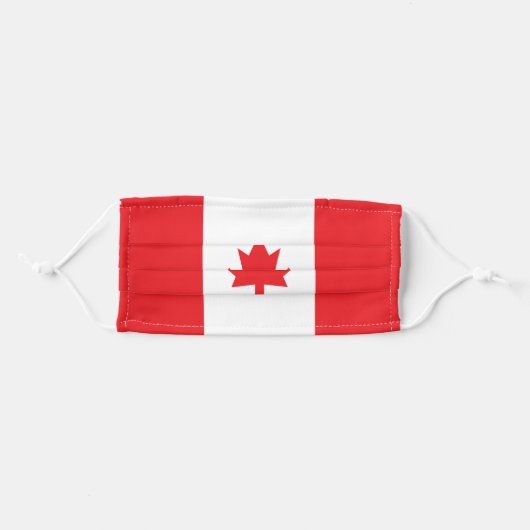Red and White Canadian Flag Adult Cloth Face Mask (Front, Folded)