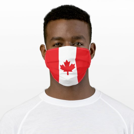 Red and White Canadian Flag Adult Cloth Face Mask (Worn)