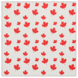 Red and White Canadian Flag Maple Leaf Pattern Fabric