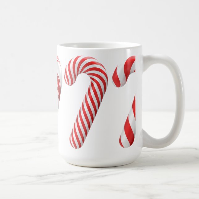 Red and White Candy Cane Christmas Mug (Right)