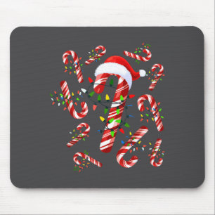 Red And White Candy Cane Santa Christmas  Mouse Pad