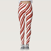 Women's Candy Cane Leggings | Zazzle