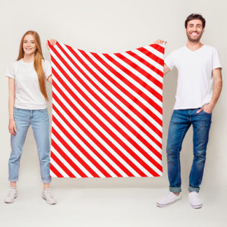 Red and White Candy Cane Stripes Blanket