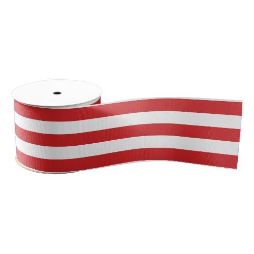 Red and White Candy Cane Stripes Christmas Holiday Grosgrain Ribbon