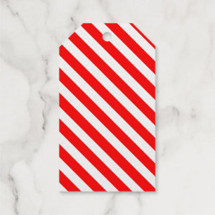 Red and White Candy Cane Stripes Gift Tag