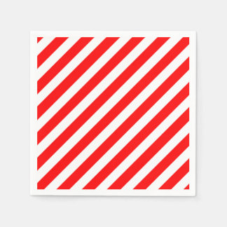 Red and White Candy Cane Stripes Paper Napkins