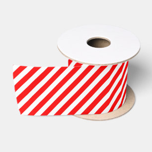 Red and White Candy Cane Stripes Ribbon