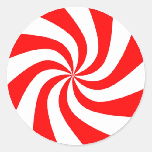 red and white candy classic round sticker