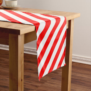 Red and White Candy Stripe Holiday Table Runner