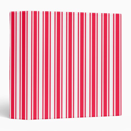 Red and white candy stripes 3 ring binder
