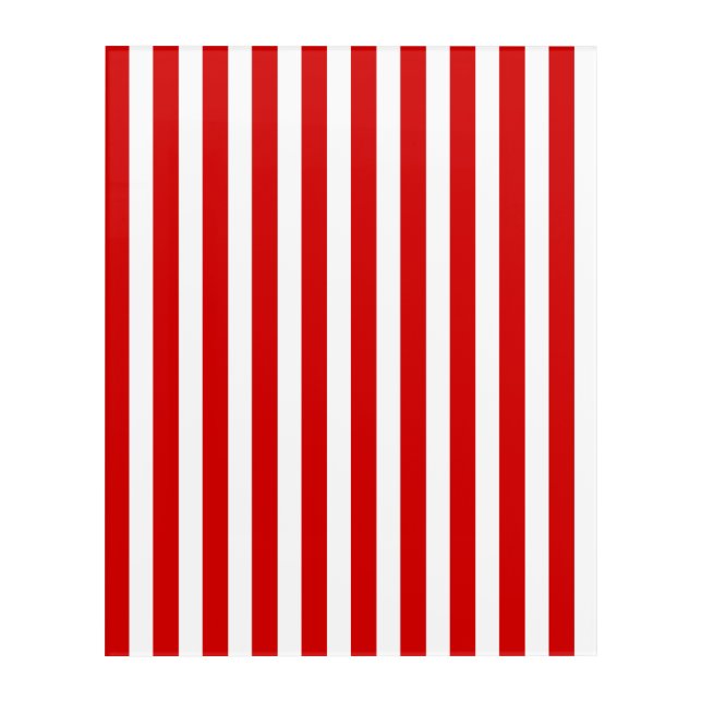 Red and white candy stripes acrylic print (Front)