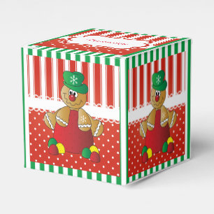 Red and White Candy Stripes and Santa Claus Favor Boxes
