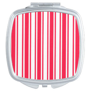 Red and white candy stripes compact mirror