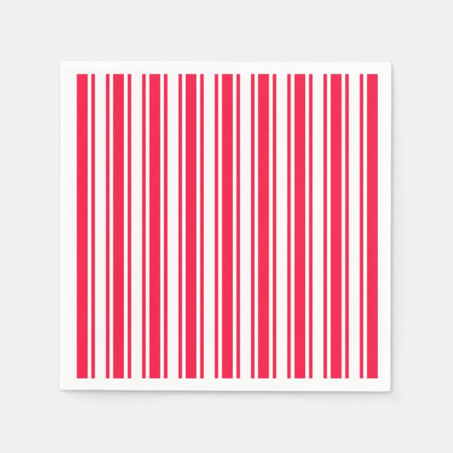 Red and white candy stripes napkins (Front)