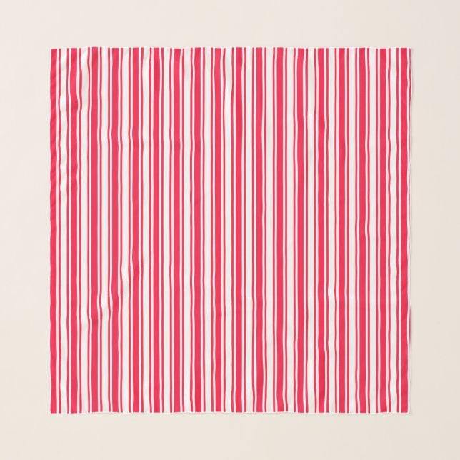 Red and white candy stripes scarf (Front)