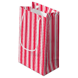 Red and white candy stripes small gift bag