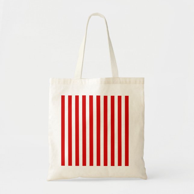 Red and white candy stripes tote bag (Front)