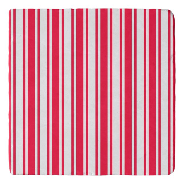 Red and white candy stripes trivet (Front)