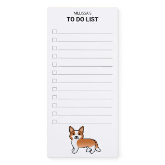 Red And White Cardigan Welsh Corgi Dog To Do List Magnetic Notepad