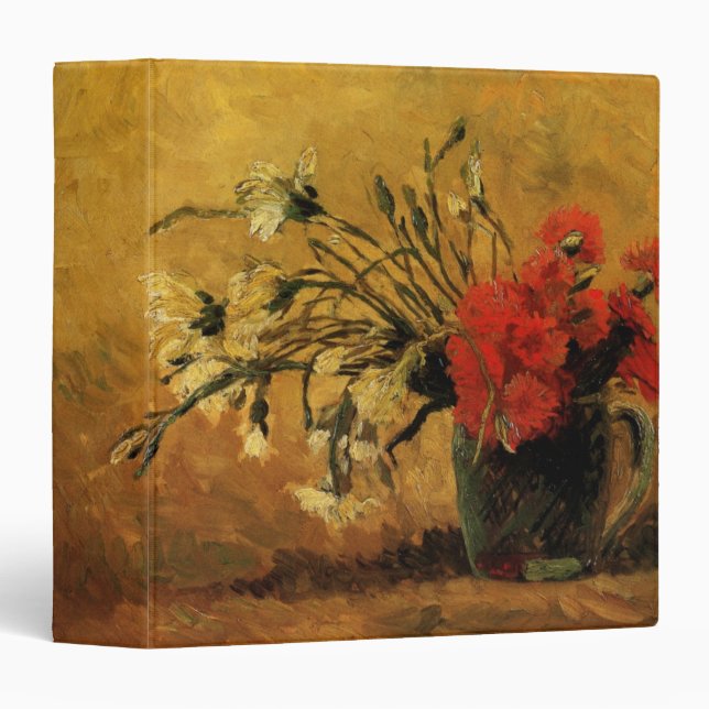 Red And White Carnations by Vincent van Gogh Binder (Front/Spine)