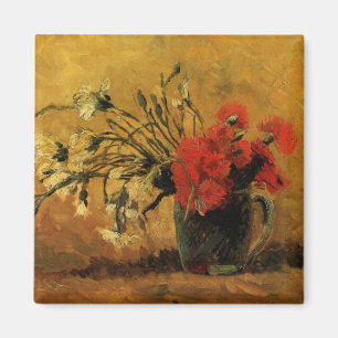 Red And White Carnations by Vincent van Gogh Magnet