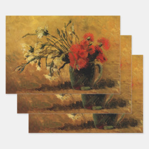 Red And White Carnations by Vincent van Gogh Wrapping Paper Sheets