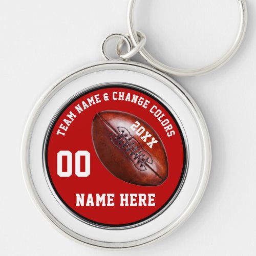 Red and White Cheap Football Player Gifts Keychain