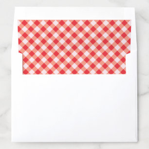Red and White Check Gingham Holiday Christmas Envelope Liner