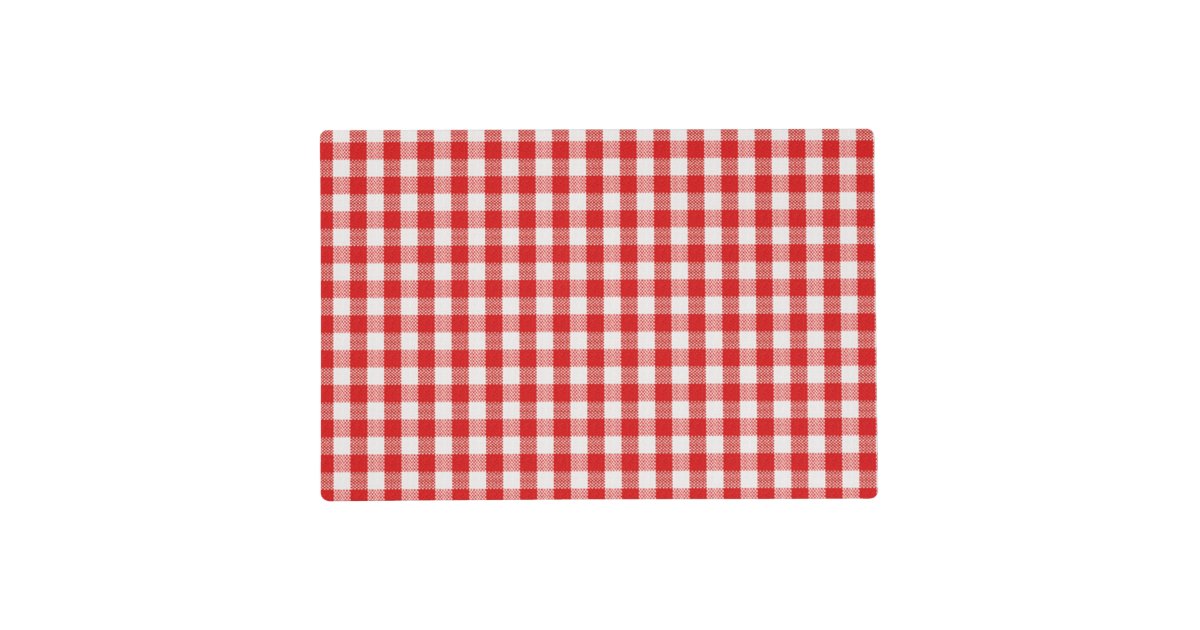 Red and White Check Placemat Zazzle