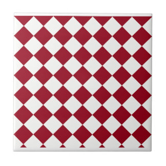 Red and White Checker Design Tile