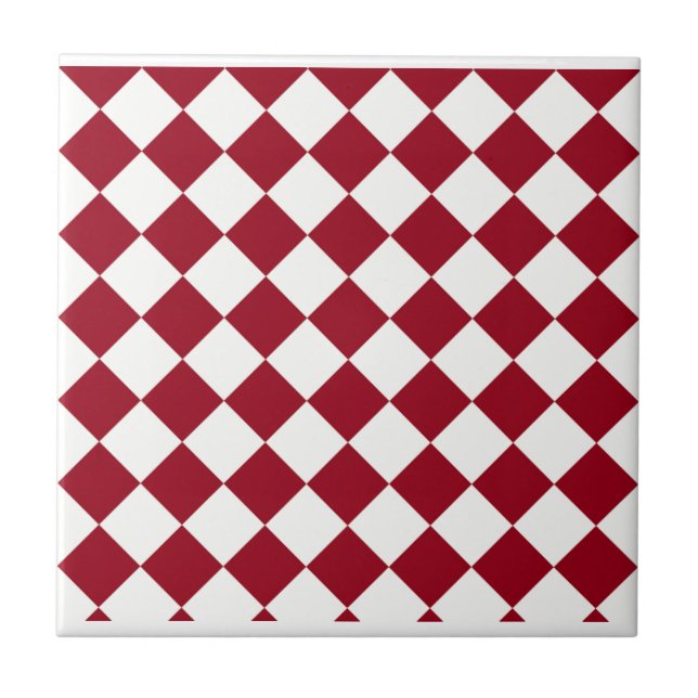 Red and White Checker Design Tile (Front)