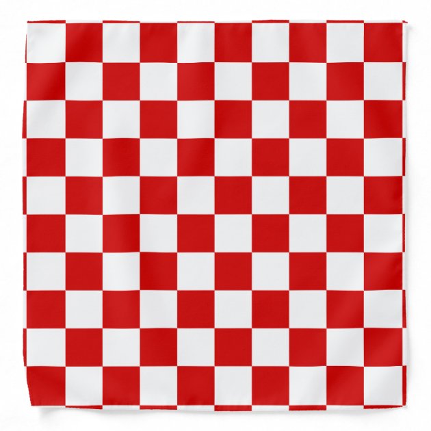 Red and White Checker Pattern Bandana | Zazzle