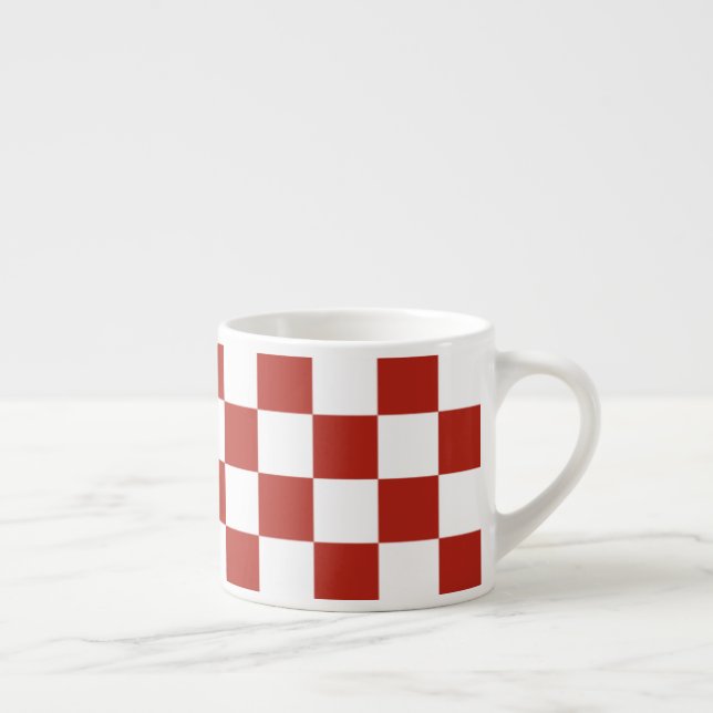 Red and White Checkerboard Espresso Cup (Right)