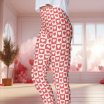 Red and White Checkerboard Heart Valentine's Day  Leggings<br><div class="desc">These Red and White Checkerboard Heart Valentine's Day Leggings are a charming way to celebrate love. Featuring a playful checkered heart pattern in a vibrant red and white color scheme, these leggings are perfect for Valentine's festivities or for adding a touch of love to your everyday style. Made with soft,...</div>