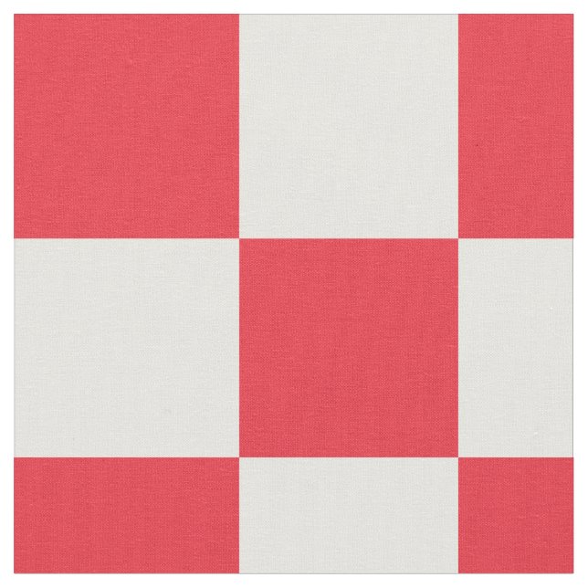 Red and white checkerboard pattern fabric (Close Up)