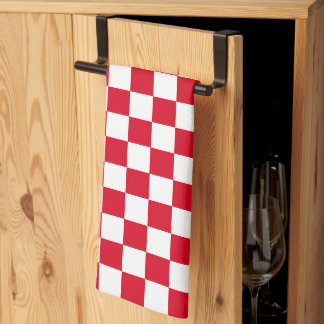 Red and White Checkerboard Pattern  Kitchen Towel