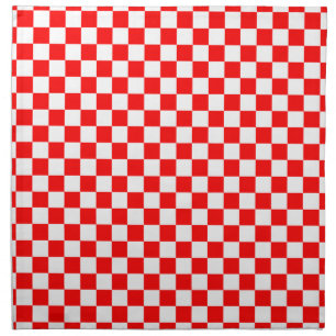 Red and White Checkerboard Squares Cloth Napkin