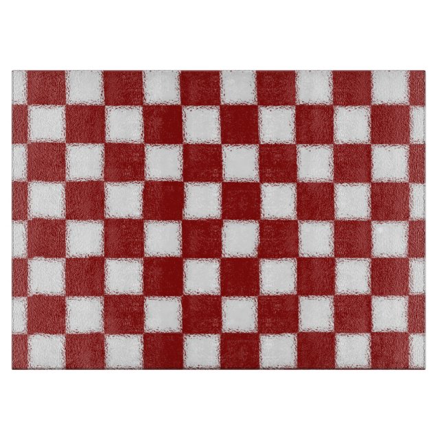 Red and White Checkered Cutting Board (Front)