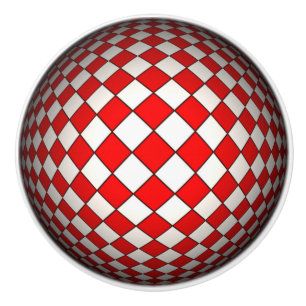 Red and White Checkered Door Knob Pull