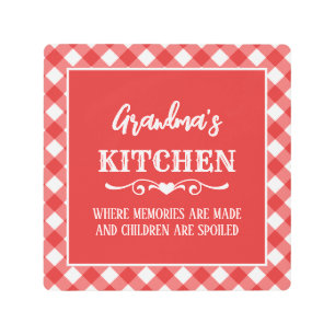 Red and White Checkered Grandma's Kitchen Sign