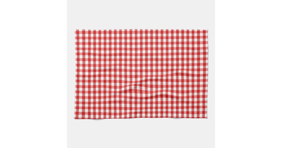 Red and White Checkered Kitchen Towel Zazzle