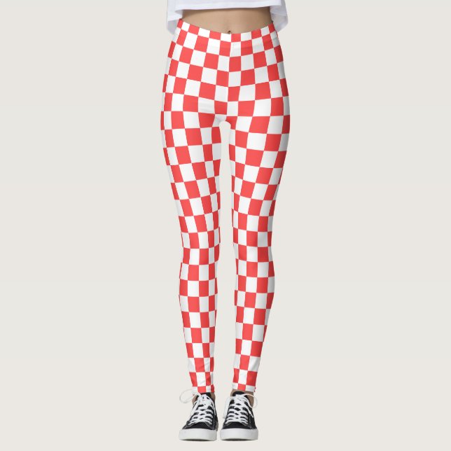 Red and White Checkered Leggings (Front)