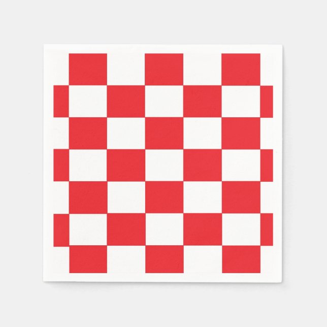 Red and White Checkered Paper Napkins (Front)