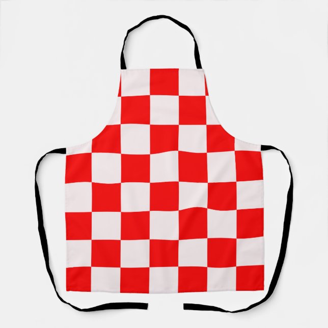 Red and White Checkered Pattern  Apron (Front)